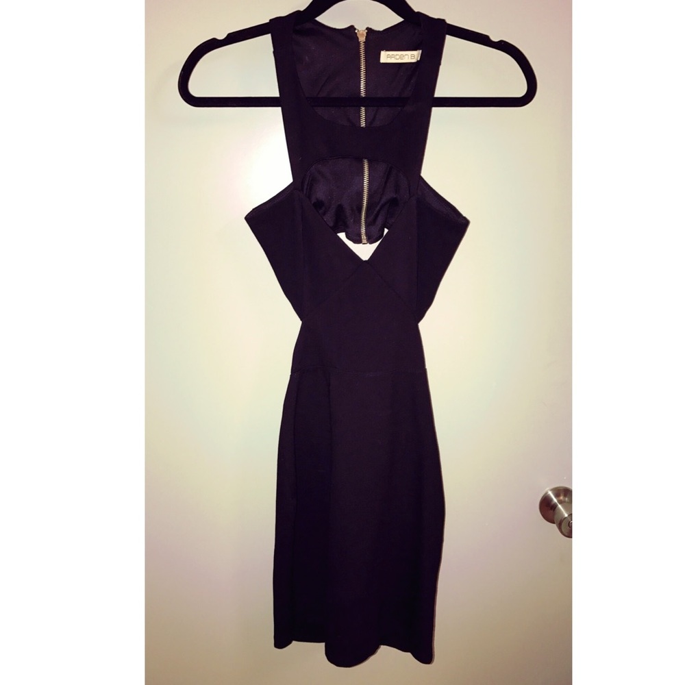 Black Arden B Sexy Cut Out Mini Cocktail Dress